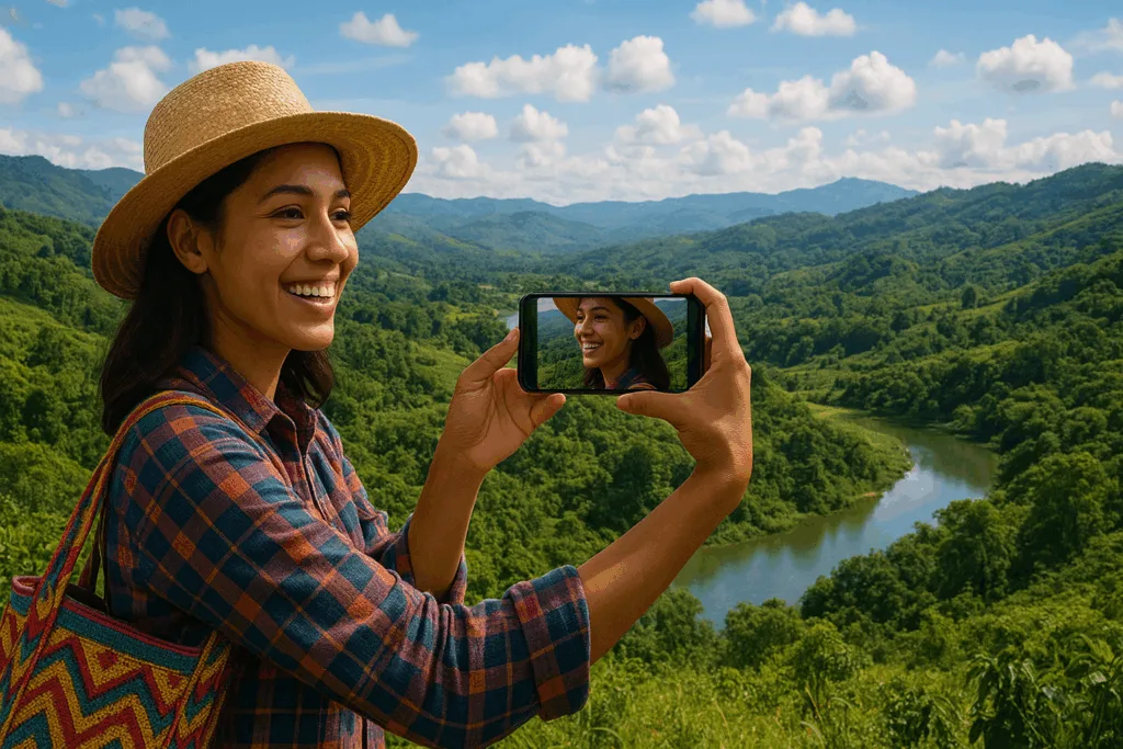 Persona grabando video para la inscripción a Colombiar 2025.